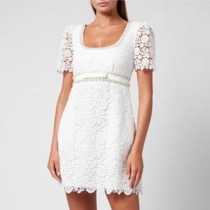 Self-Portrait White Lace Mini Dress